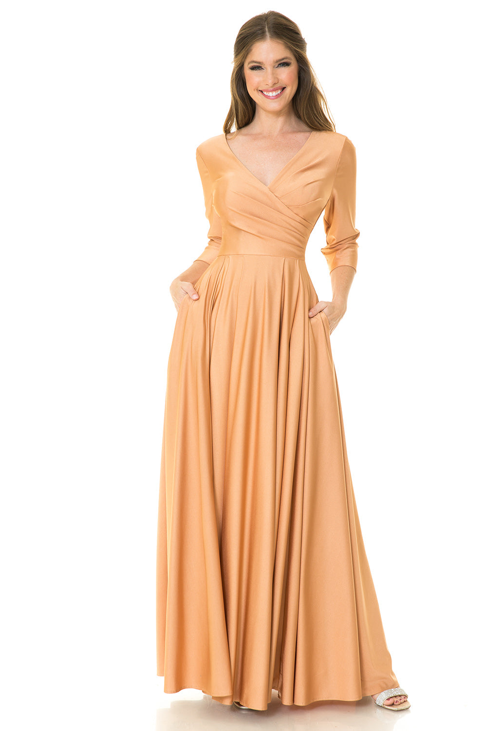 3/4 Sleeve  Flare Dress by Lenovia 5243