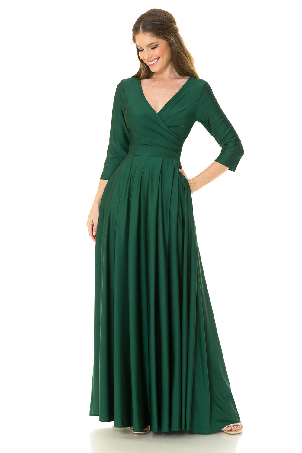 3/4 Sleeve  Flare Dress by Lenovia 5243