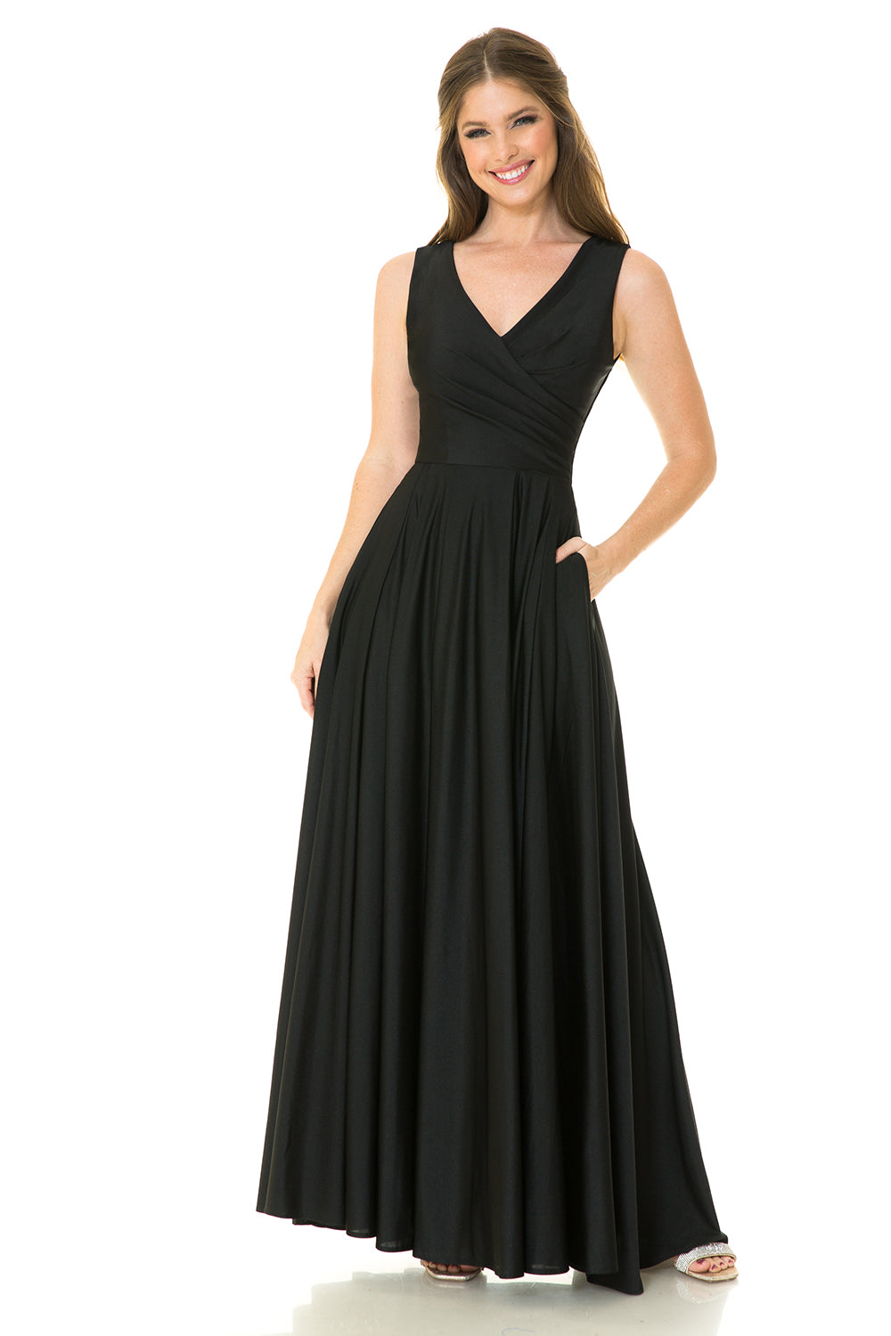 V-neck  Flare Dress by Lenovia 5242