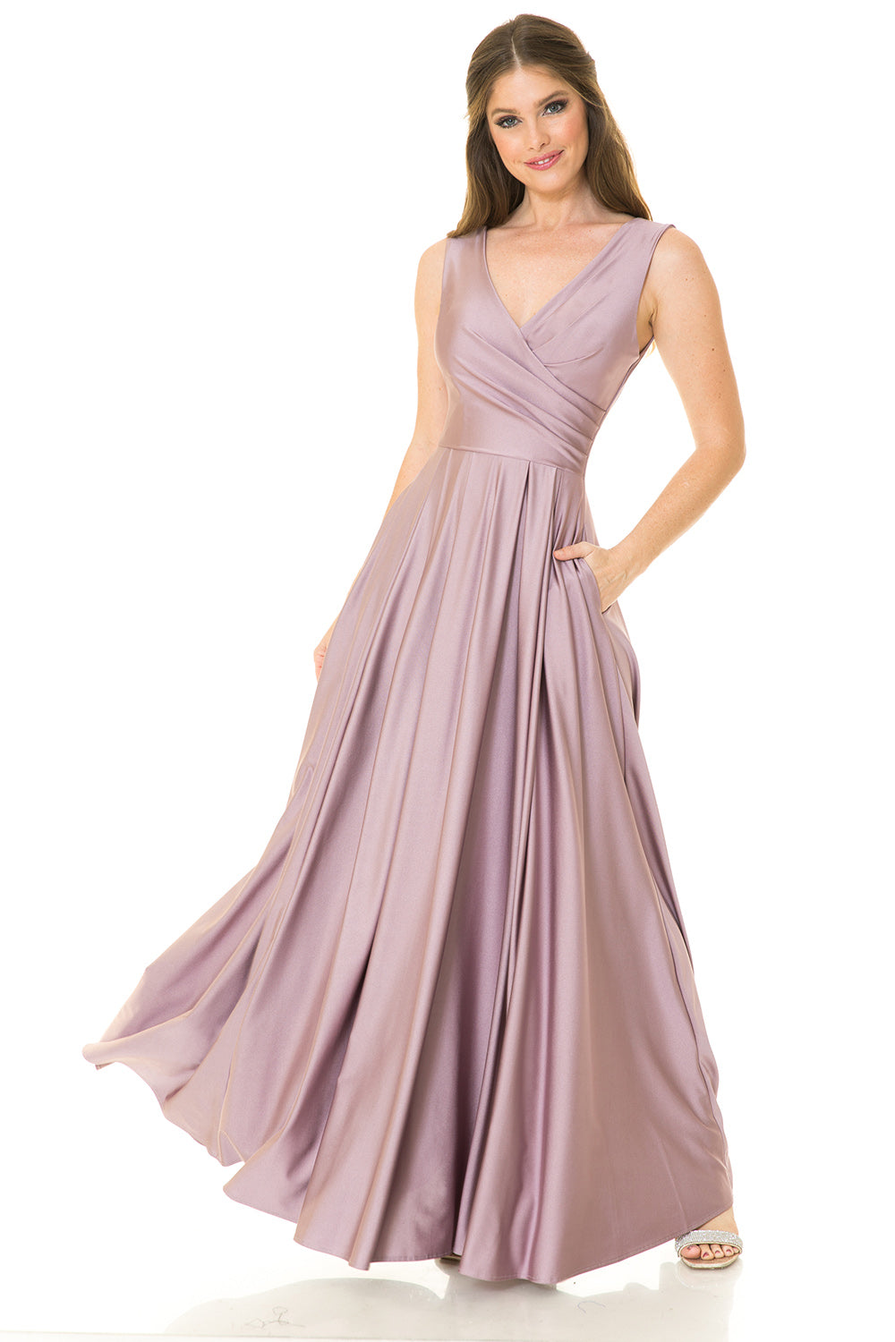 V-neck  Flare Dress by Lenovia 5242