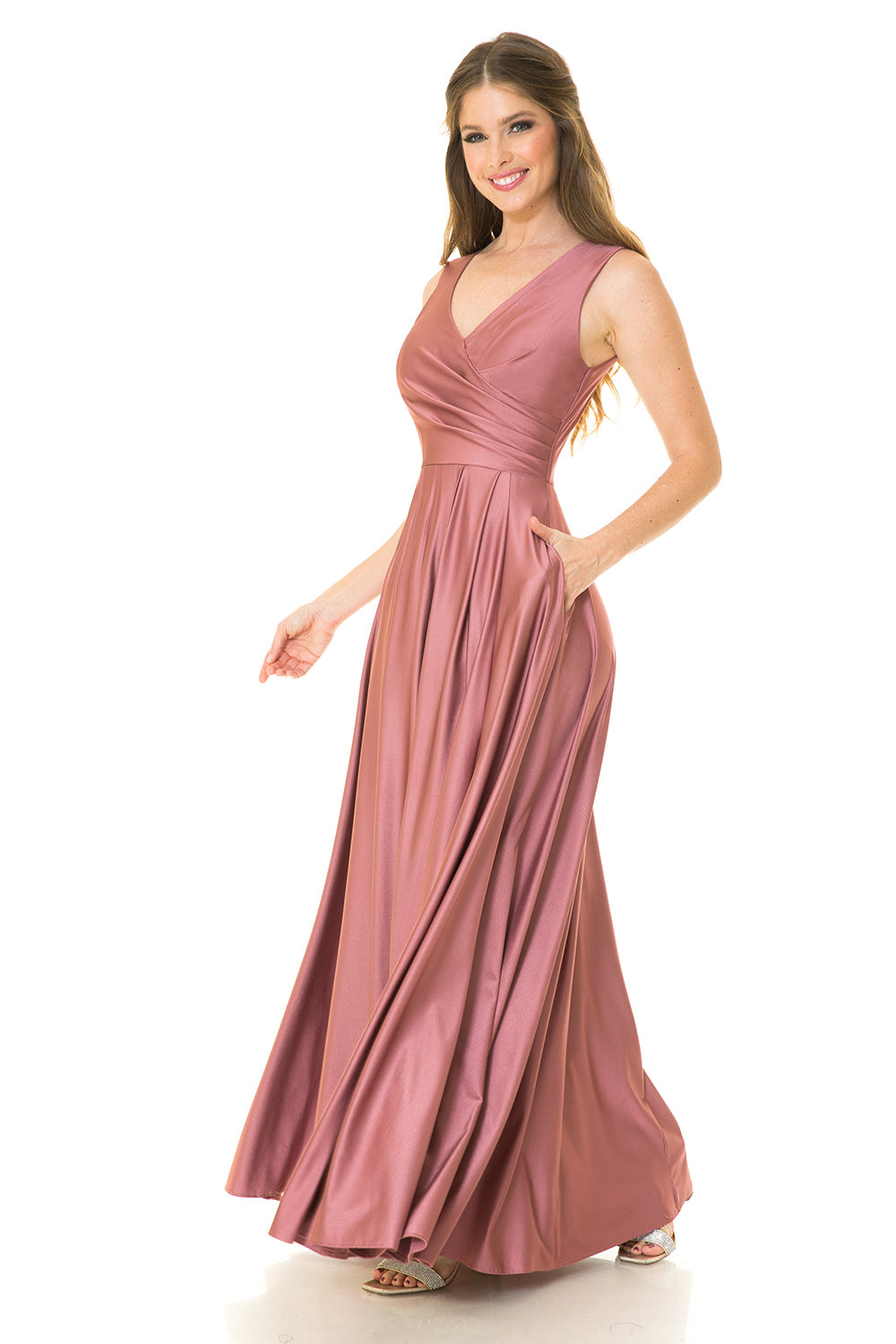 V-neck  Flare Dress by Lenovia 5242