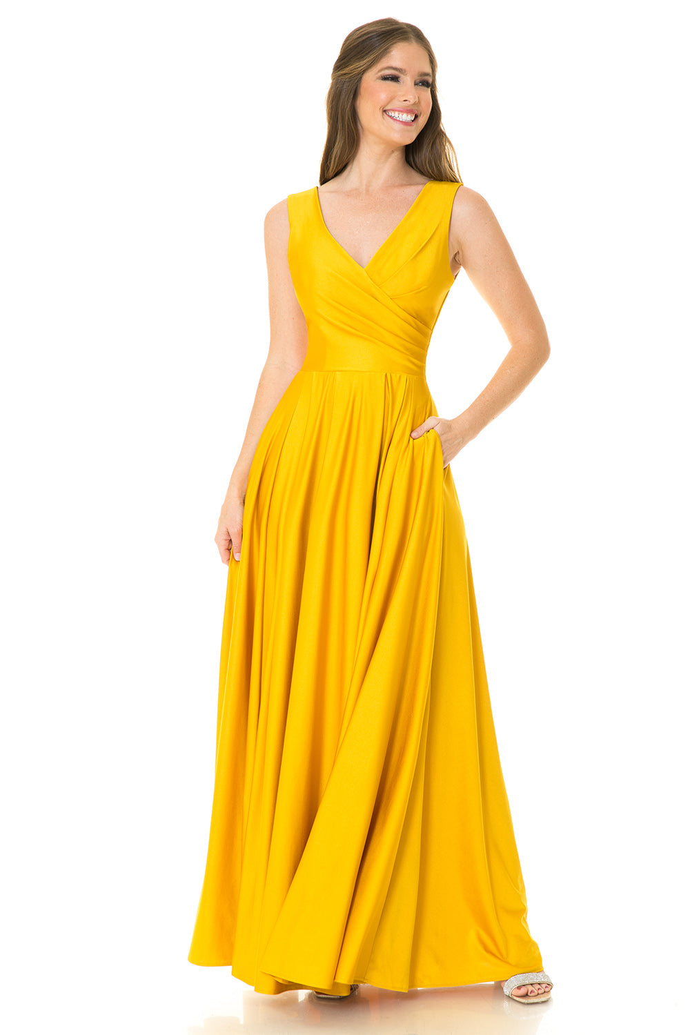 V-neck  Flare Dress by Lenovia 5242
