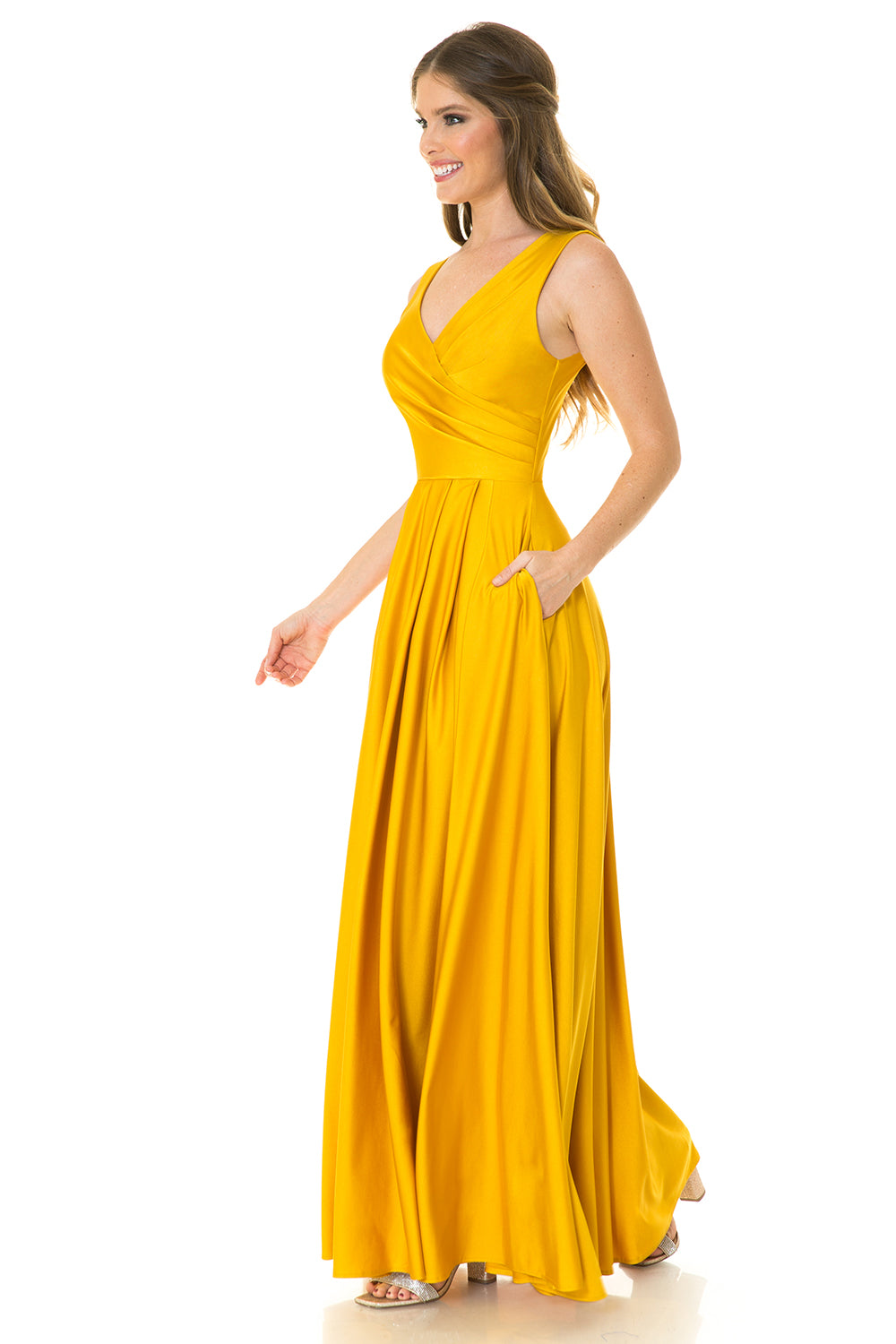 V-neck  Flare Dress by Lenovia 5242