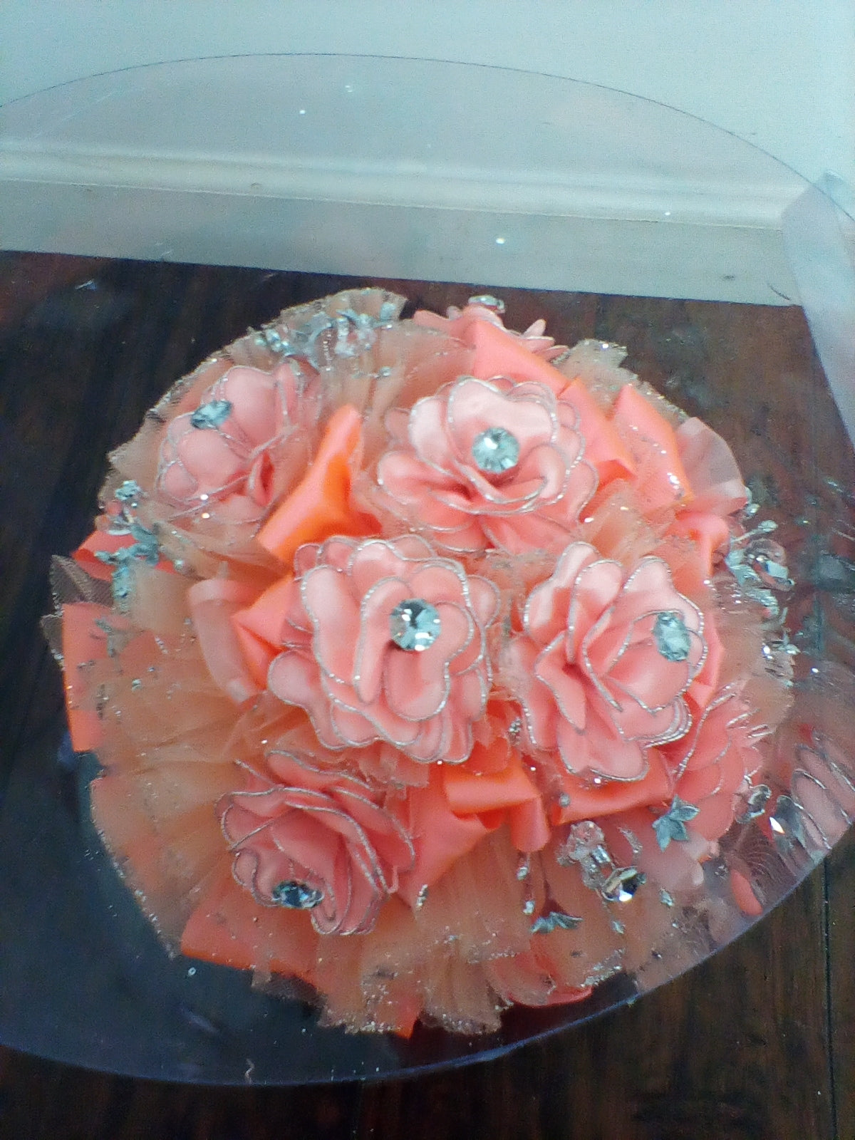 Bouquet with Rhinestone Butterfly Accents –SNKHM