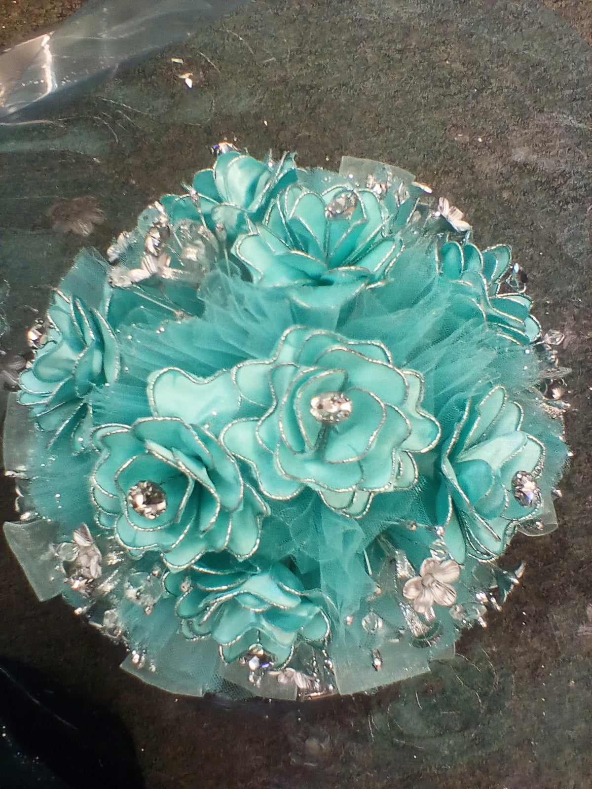 Bouquet with Rhinestone Butterfly Accents –SNKHM