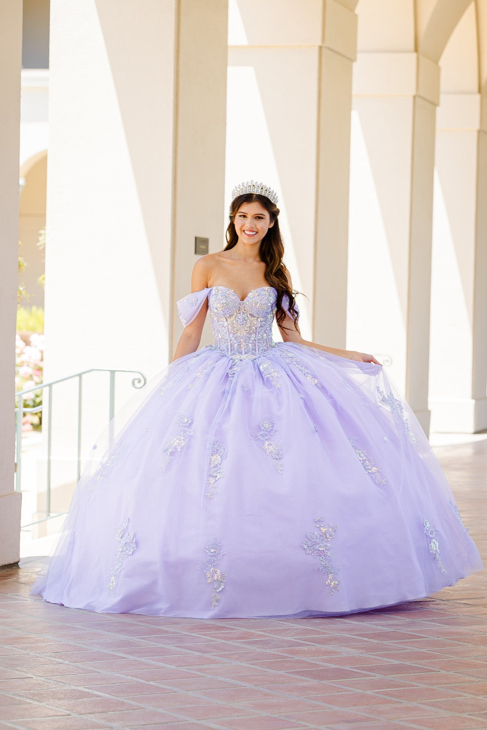 Off the shoulder Two-Tone Ball Gown By Bella Princess Couture PQ1031