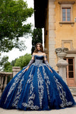 Sparkle Enchantment quinceanera ball gown PQ1086 with silver embroidery and glitter tulle – www.snkdress.com