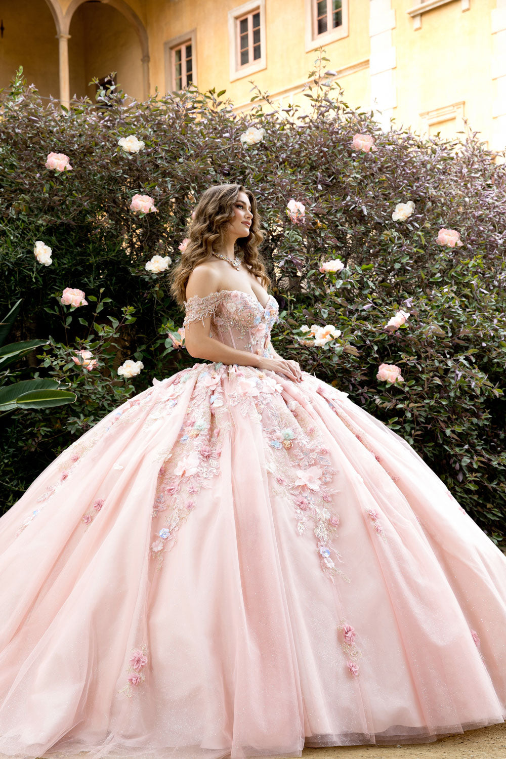 Whimsical Floral Glow Ball Gown by Petite Adele PQ109663