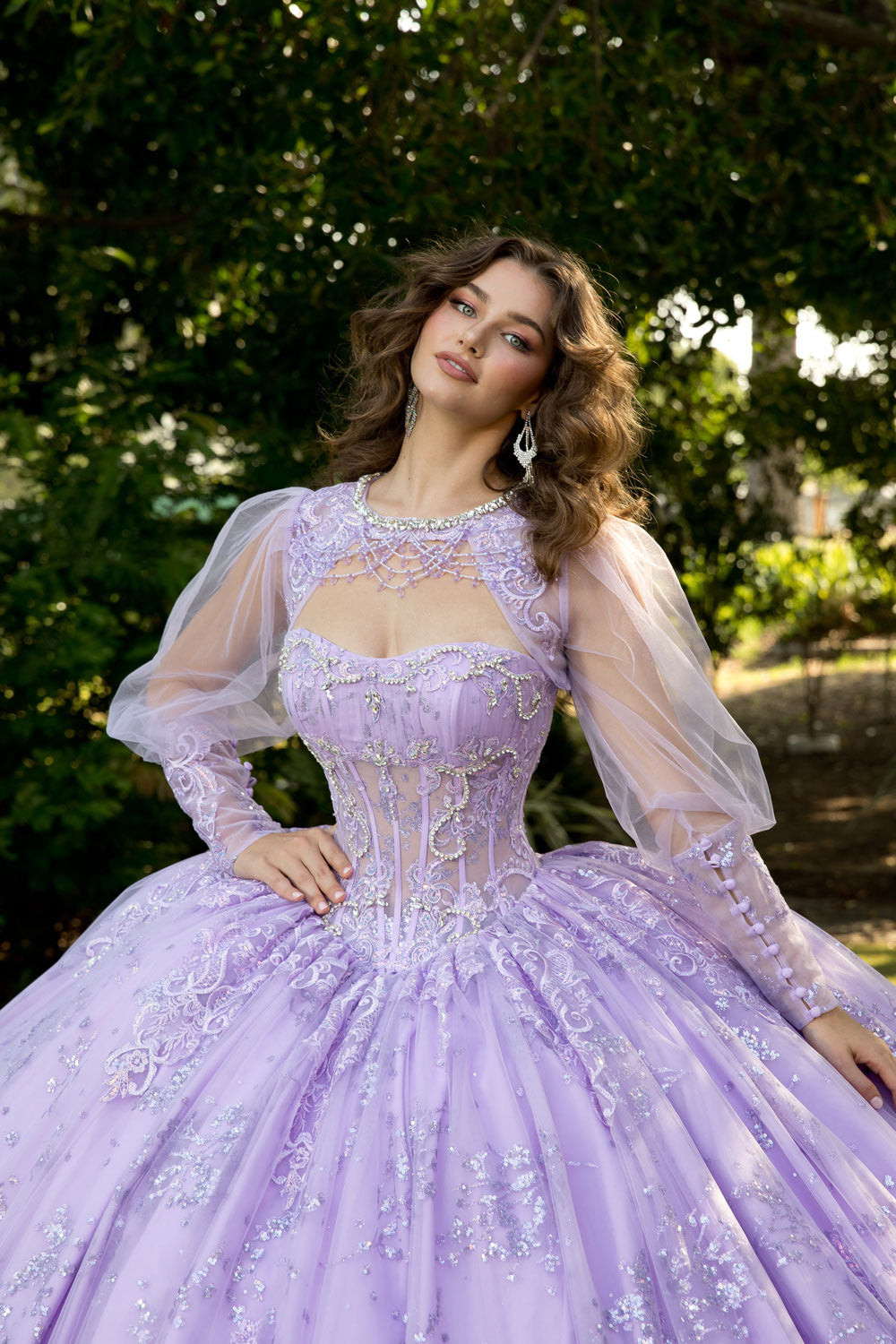 Elegant Lace Bloom Quince Ball Gown by Petite Adele PQ109722
