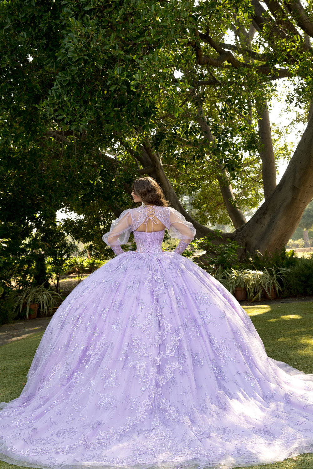 Elegant Lace Bloom Quince Ball Gown by Petite Adele PQ109722