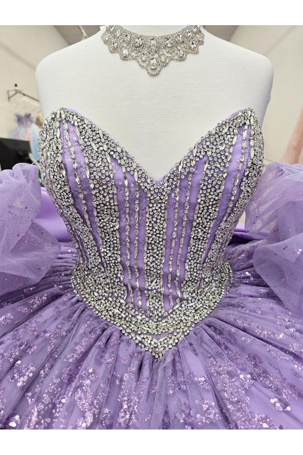 Glass beaded Quince Dress by Bella Princess Couture PQ1080