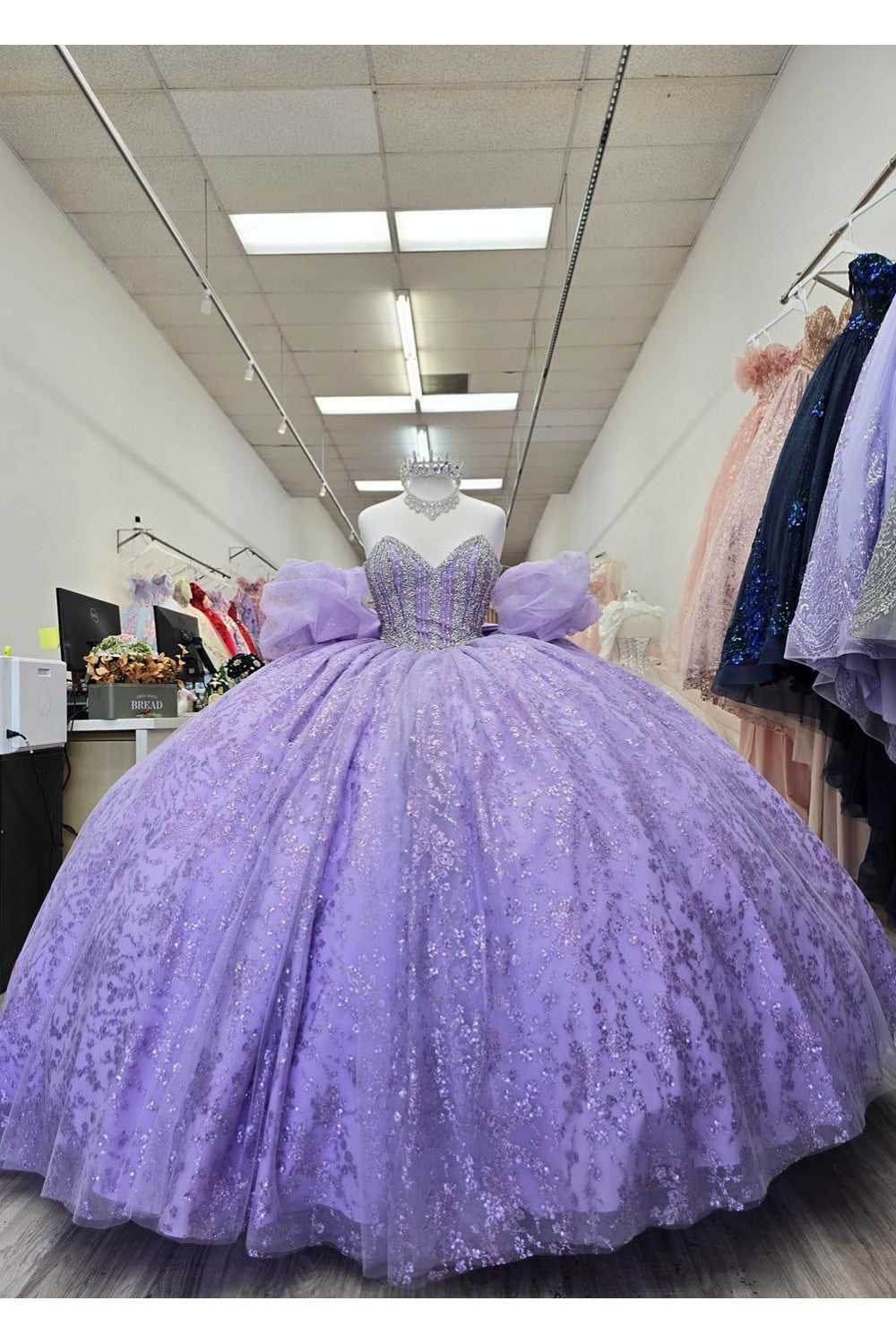 Glass beaded Quince Dress by Bella Princess Couture PQ1080