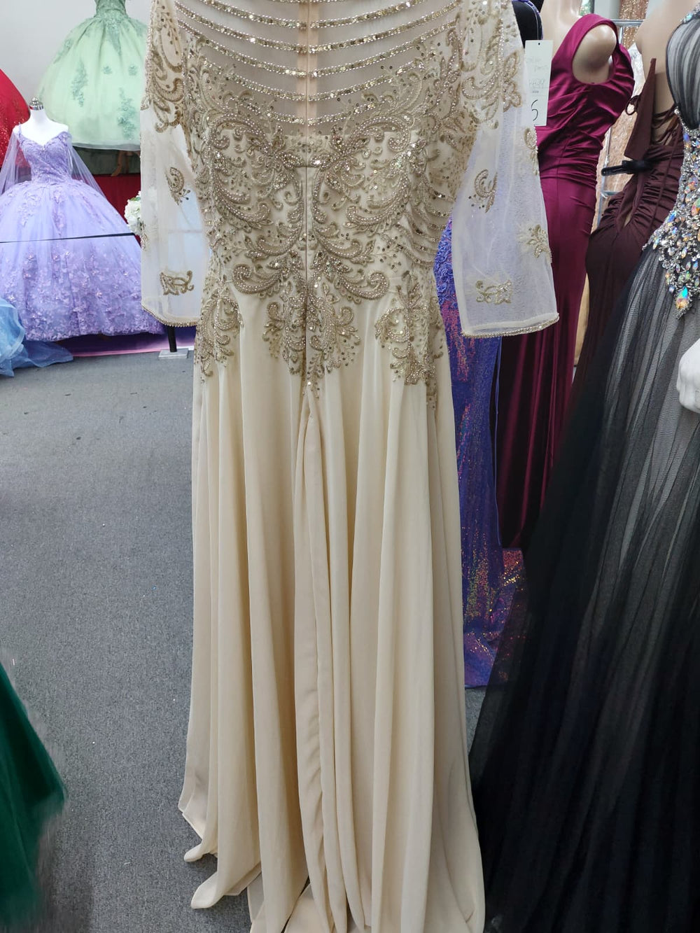 Chiffon A-Line Mother of the Bride Dress by Cindy Collection 50524 Eucalyptus | www.snkdress.com