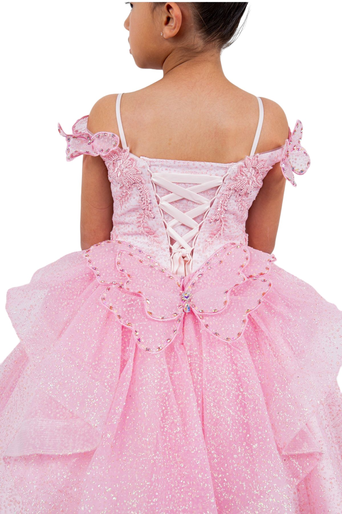 Off-the-shoulder ball gown with long sleeves for girls by-BLISS 8120x