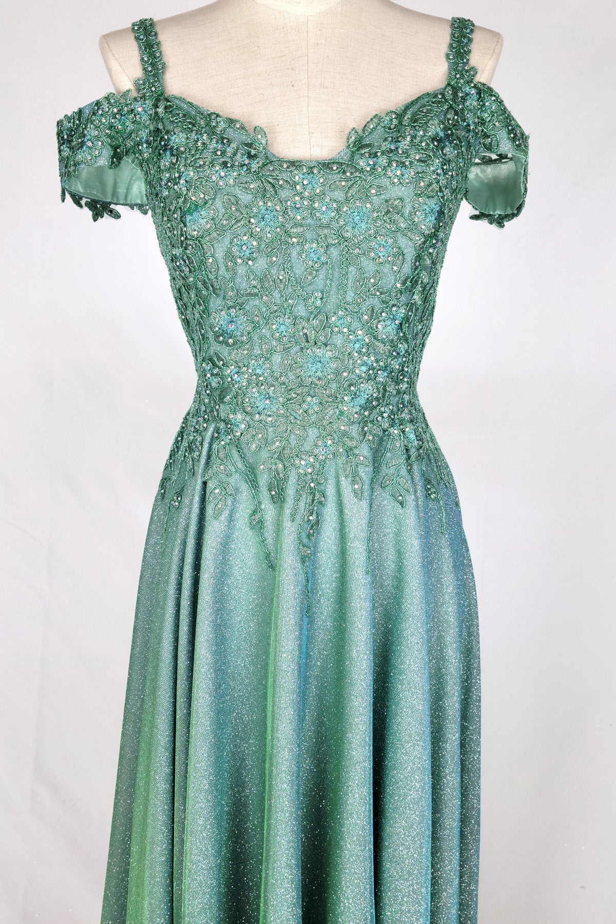 Off-Shoulder Embroidered Evening Dress by Chica J04969