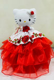 Hello Kitty plush doll for quinceañera party .color white and red 