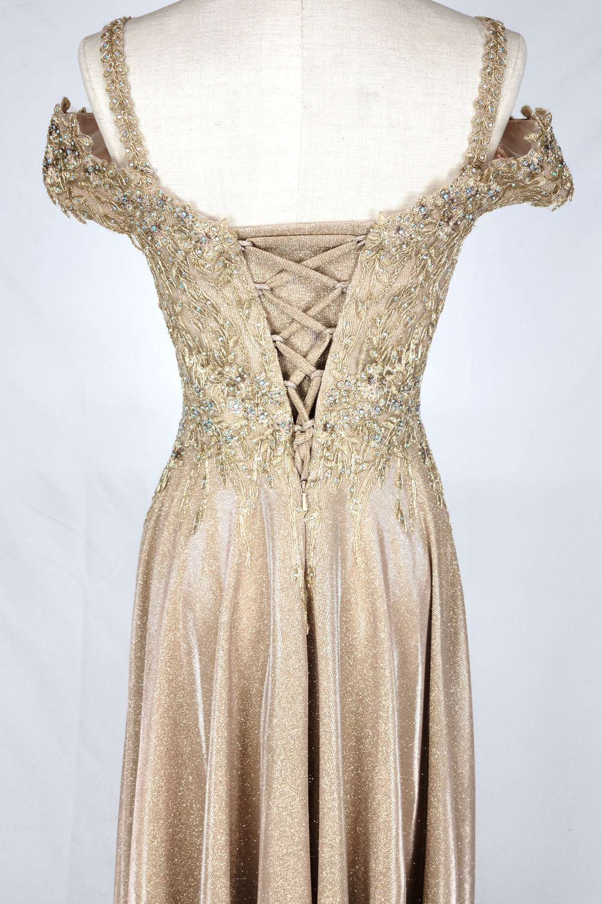 Off-Shoulder Embroidered Evening Dress by Chica J04969