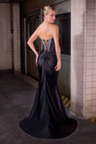 Crystal strapless fitted gown by Ladivine style KV1142 | www.snkdress.com