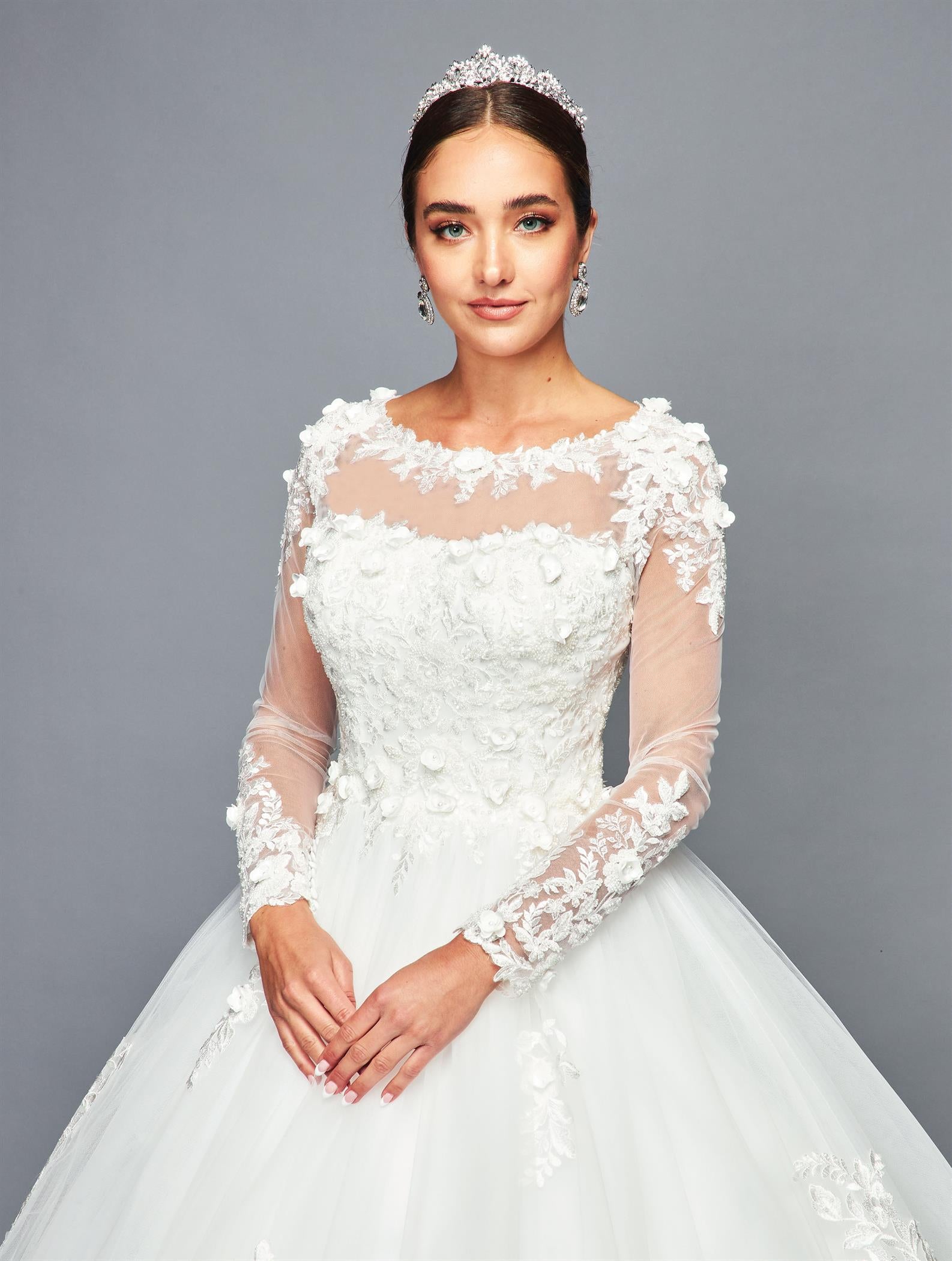 Illusion Boat Neck Ball Gown by Bridal 46996