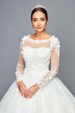 Illusion Boat Neck Ball Gown by Bridal 46996