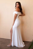 Off Shoulder Gown in Off White by Ladivine CD930