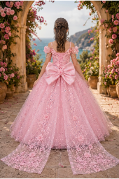 Off-Shoulder Glitter Ball Gown by Bliss  8415151