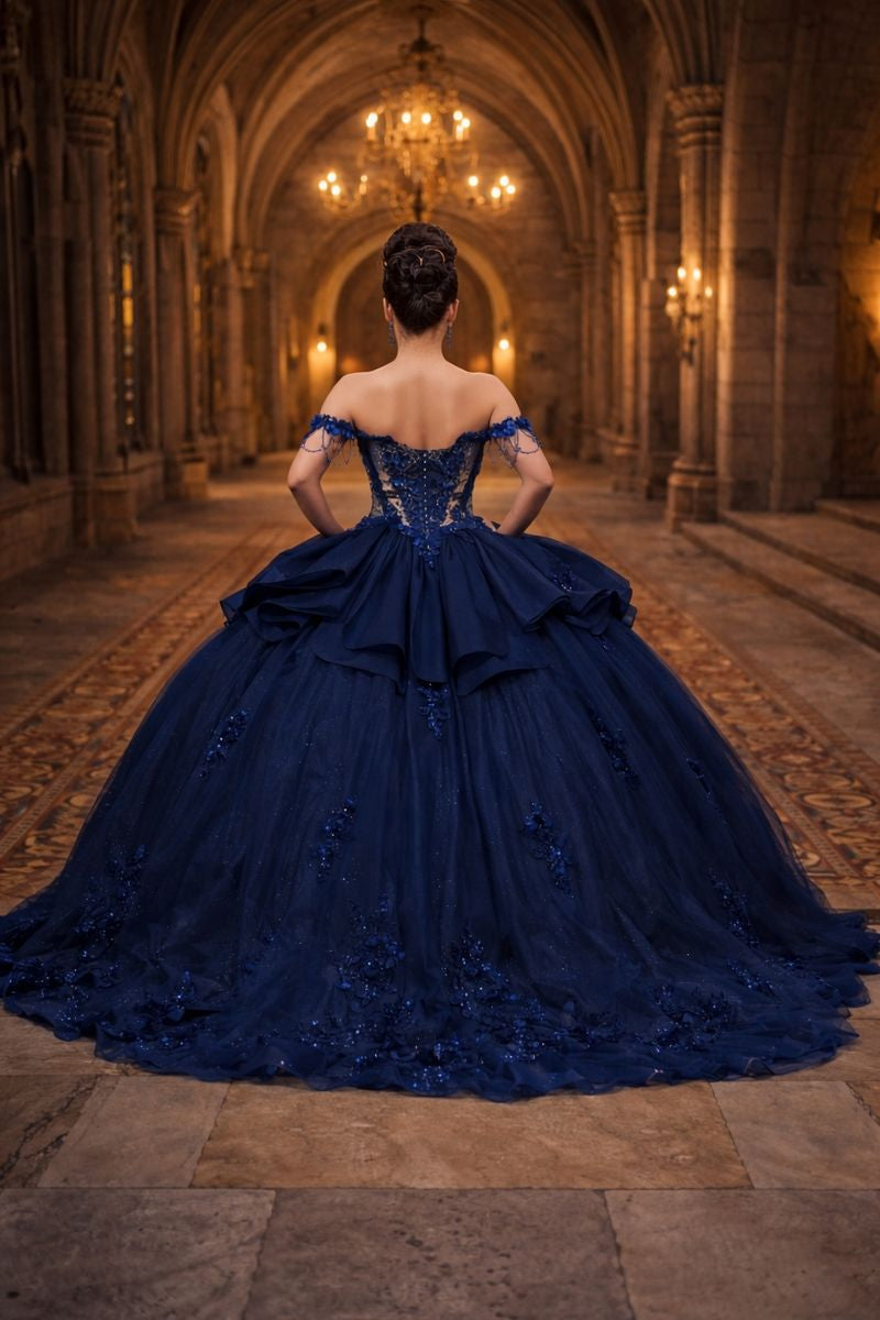 Off-Shoulder Corset Quinceañera Gown by SNKDRESS CC3132372