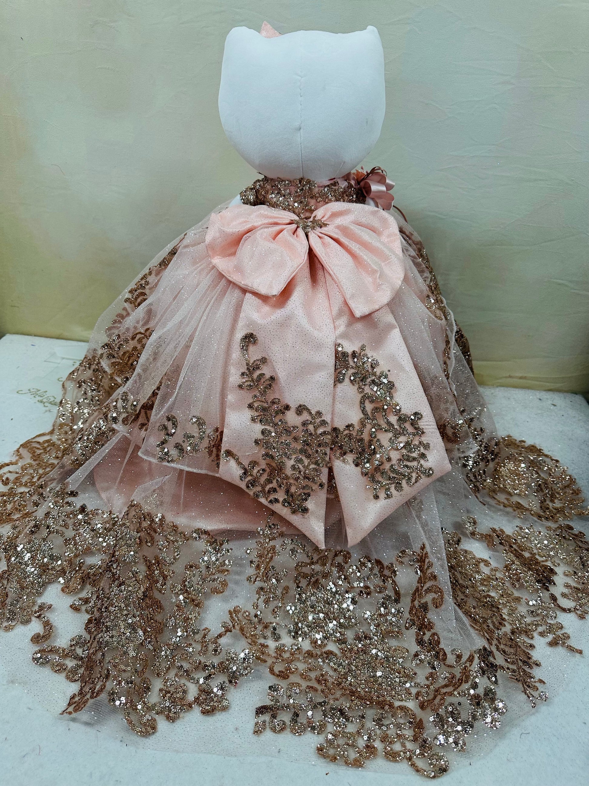 Hello Kitty Quincenera Doll Blush pink rosegold,snkdress,wwwsnkdress.com