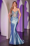 gown dress crystal satin fitted CC8879 – www.snkdress.com