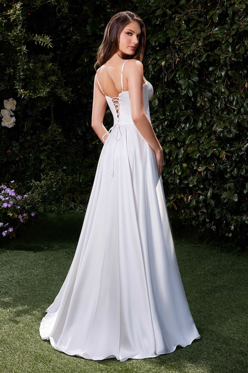 Satin Corset A-Line Gown by Ladivine CD337W