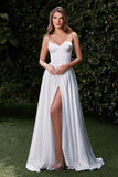 Satin Corset A-Line Gown by Ladivine CD337W
