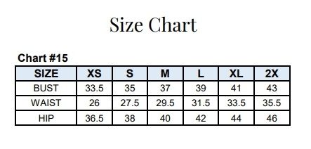 Ladivine Size chart 