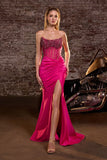 Strapless beaded corset fitted gown by Ladivine style CW301 | www.snkdress.com