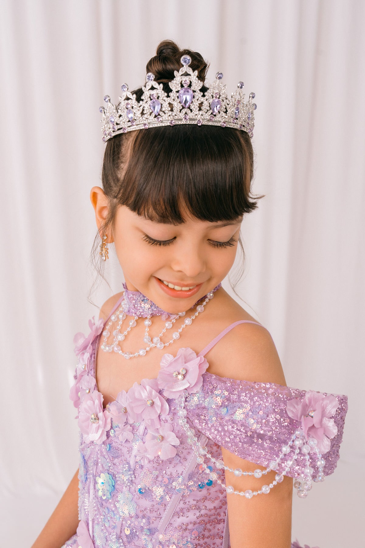 Off-Shoulder Glitter Ball Gown by Bliss  8415151