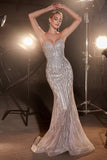 Ladivine CC6018 strapless crystal-embellished mermaid gown - www.snkdress.com