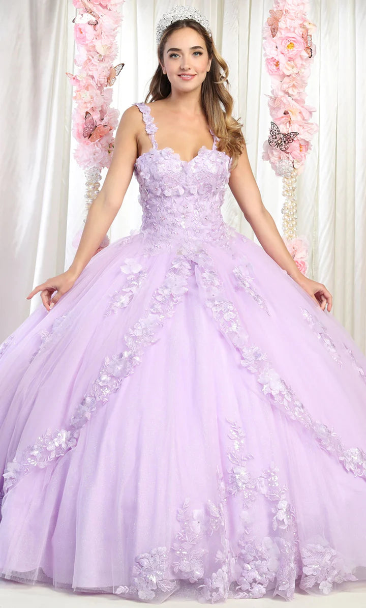 3D Floral Appliques Ball gown By May Queen LK159