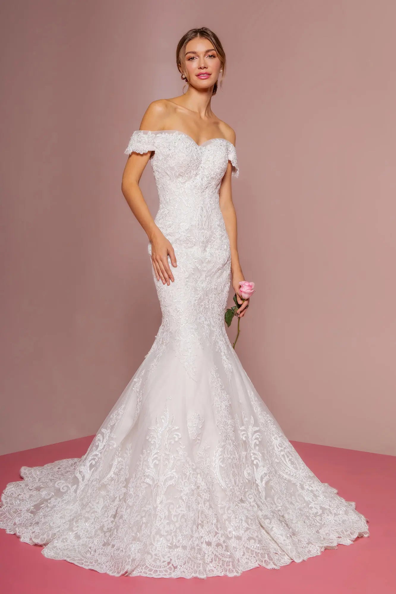 Off White bridal gown by GLS Gloria GL2594 www.snkdress.com
