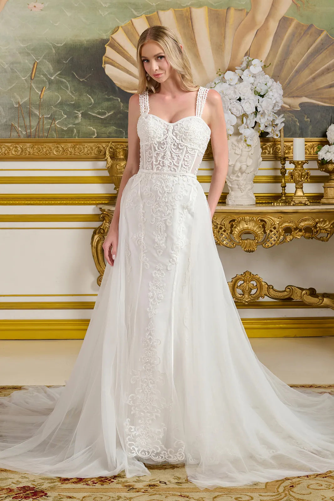 Off White bridal gown by GLS Gloria GL3654 www.snkdress.com