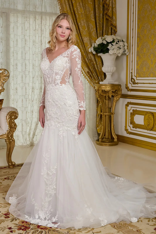 Off White bridal gown by GLS Gloria GL3659 www.snkdress.com