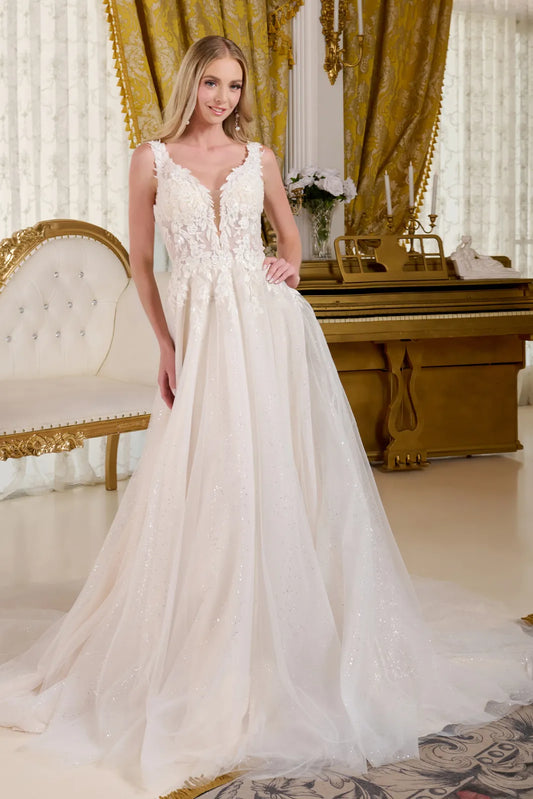 Off White bridal gown by GLS Gloria GL3661 www.snkdress.com
