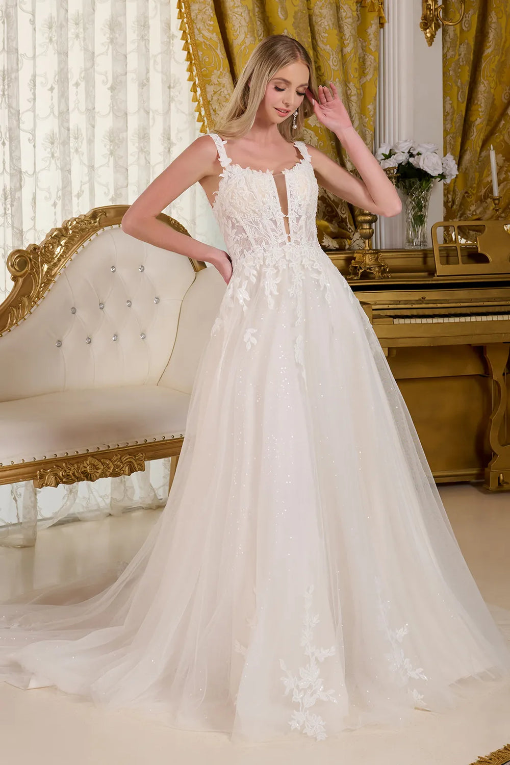 Off White bridal gown by GLS Gloria GL3662 www.snkdress.com