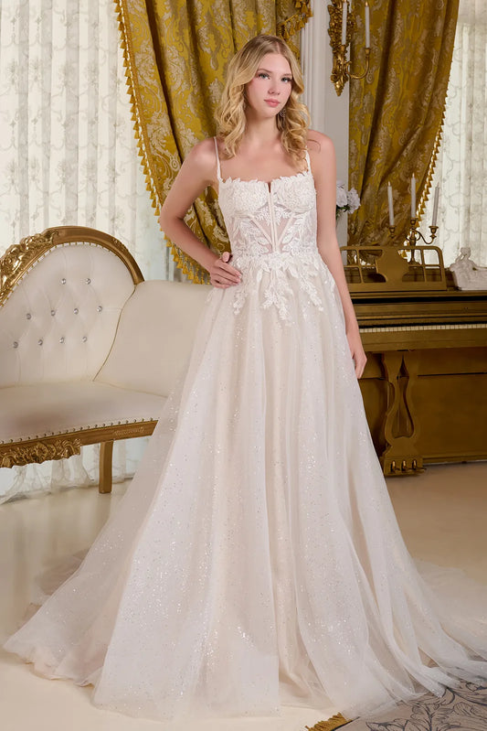 Off White bridal gown by GLS Gloria GL3663 www.snkdress.com