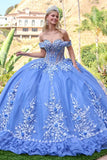 Dusty blue quinceañera ball gown by Elizabeth k style GL3812 | www.snkdress.com