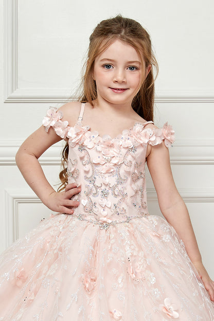 Mini Quince 3D Floral Gown Bella Princess Couture by Petite Adele / Pk 1004