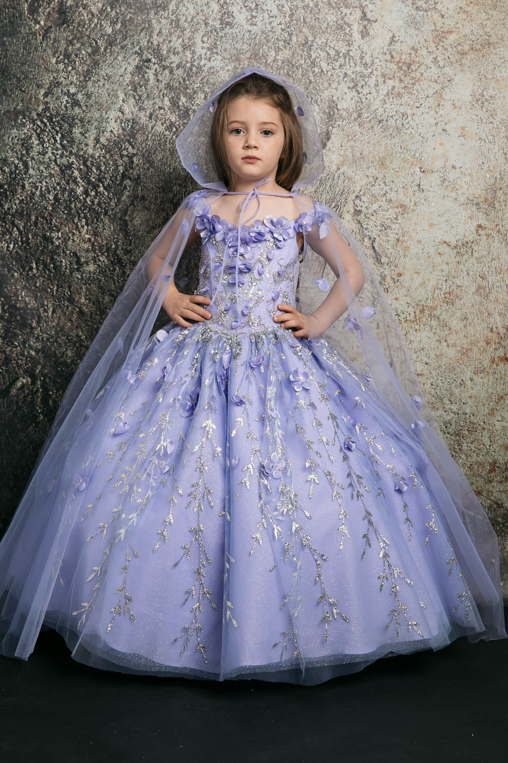 Mini Quince 3D Floral Gown Bella Princess Couture by Petite Adele / Pk 1004