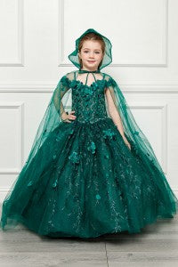 Mini Quince 3D Floral Gown Bella Princess Couture by Petite Adele / Pk 1004