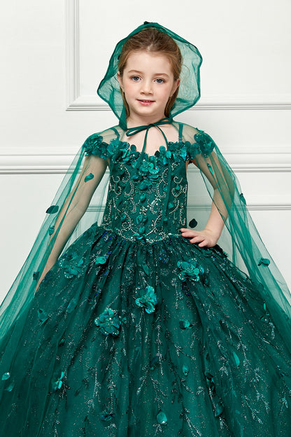 Mini Quince 3D Floral Gown Bella Princess Couture by Petite Adele / Pk 1004