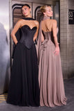 Sweetheart corset chiffon evening gown by Ladivine style J891 | www.snkdress.com
