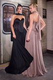 Sweetheart corset chiffon evening gown by Ladivine style J891 | www.snkdress.com