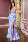 Sweetheart Crystal Fitted Gown by Ladivine J899